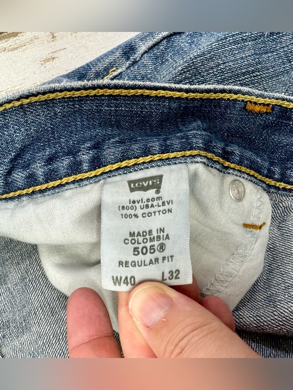 Vintage Levis 505 Pants Jeans Men 40x30 Denim Stretch Blue Straight - Picture 5 of 12